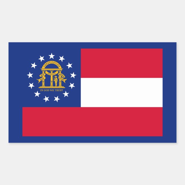 Georgia State Flag Design Rechteckiger Aufkleber (Vorderseite)