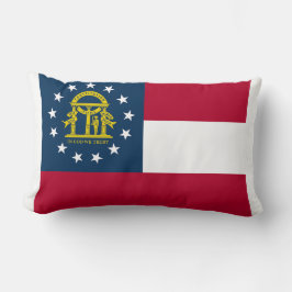 Georgia State Flag Print Patriotic Lendenkissen