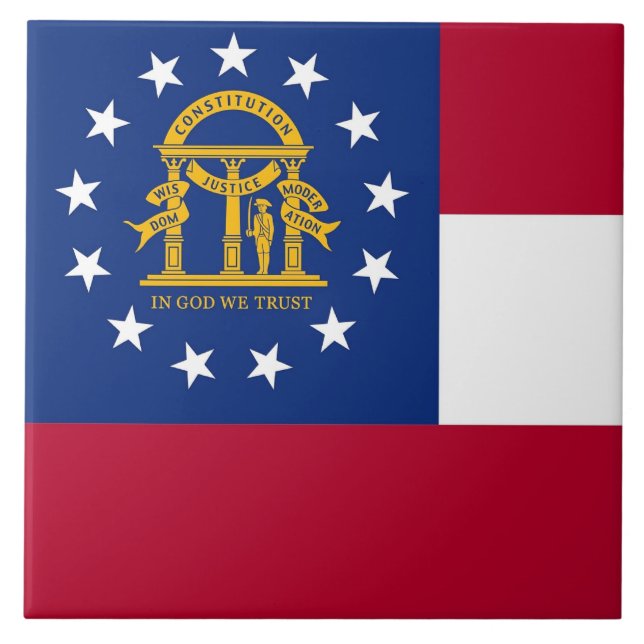 Georgia State Flag Tile Fliese (Vorderseite)