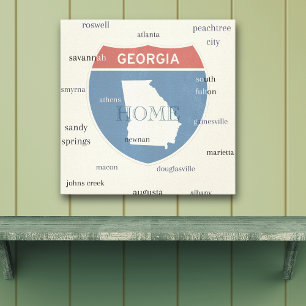 Georgia State Städte Stretch Canvas Druck Leinwanddruck
