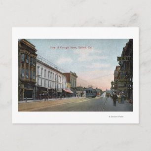 Georgia Street View mit Street Car Postkarte