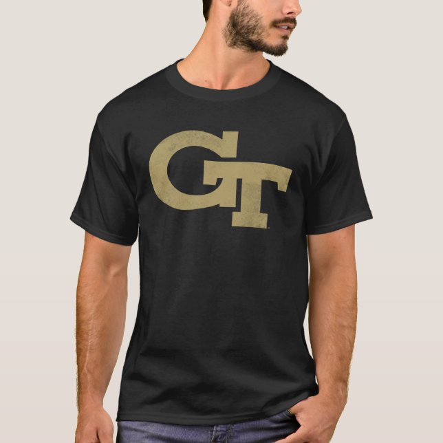 Georgia Tech Yellow Jackets Distressed Primary  1 T-Shirt (Vorderseite)