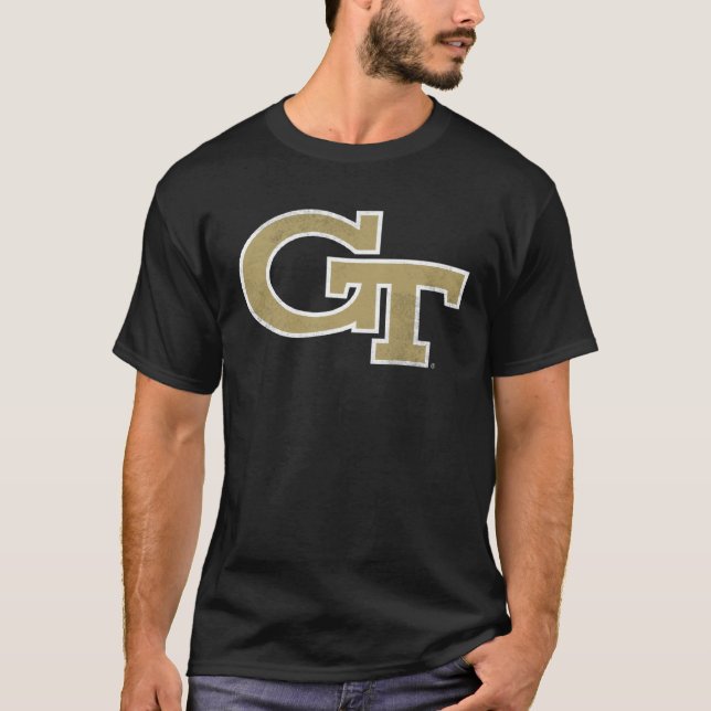 Georgia Tech Yellow Jackets Distressed Primary T-Shirt (Vorderseite)