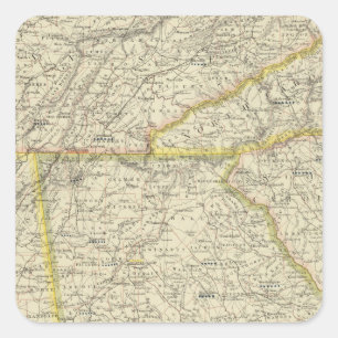 Georgia, Tennessee, Alabama Quadratischer Aufkleber