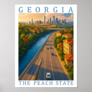 Georgia The Peach Staat USA Travel Place Poster
