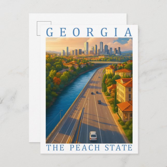 Georgia The Peach Staat USA Travel Place Postkarte (Vorne/Hinten)