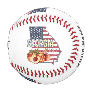 Georgia United Staaten Retro Staat Map Vintag USA Baseball