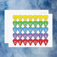 Georgia US Staat Hearts Rainbow