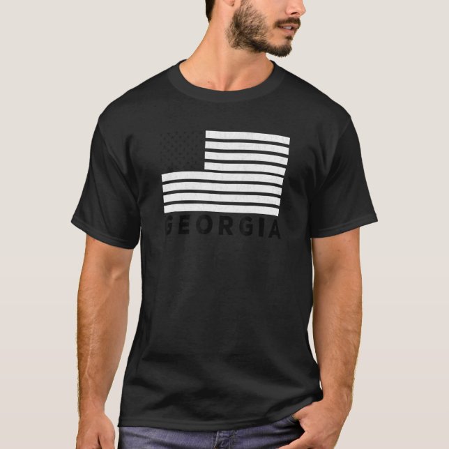 Georgia USA Flag Athens Red & Black Athens GA Amer T-Shirt (Vorderseite)
