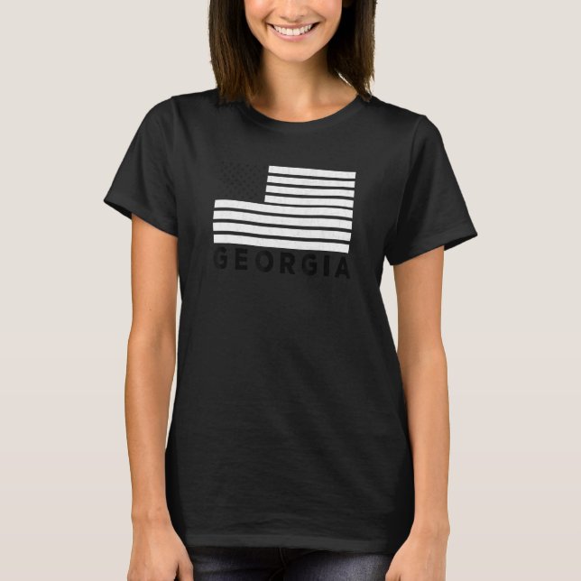 Georgia USA Flag Athens Red & Black Athens GA Amer T-Shirt (Vorderseite)