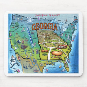 Georgia USA Map Mousepad