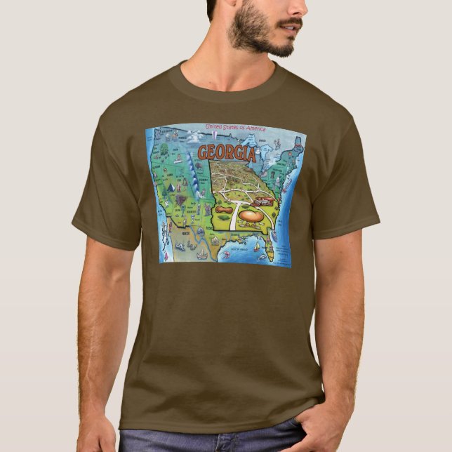 Georgia USA Map T-Shirt (Vorderseite)