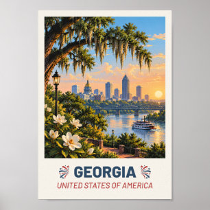 Georgia USA – Vintage Reiseplakat Poster
