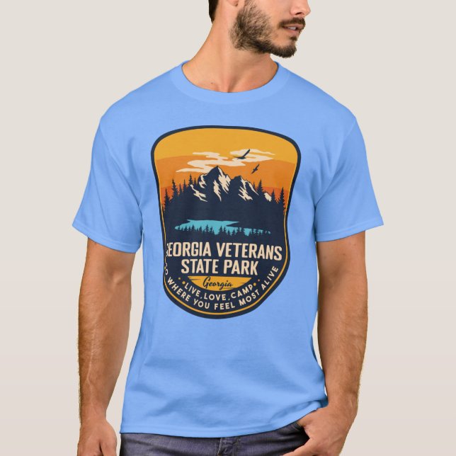 Georgia Veterans State Park Georgia GA Badge Fores T-Shirt (Vorderseite)