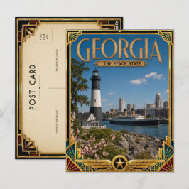 Georgia Vintage Art Deco Golden Age Postkarte