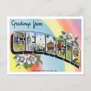 Georgia Vintage Große Buchstaben Postkarte