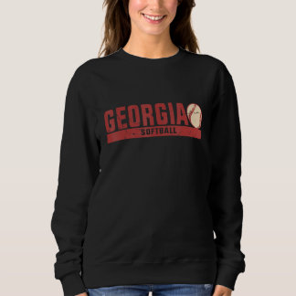 Georgia Vintage Softball Coach Team Retro Softball Sweatshirt
