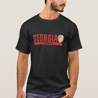 Georgia Vintage Softball Coach Team Retro Softball T-Shirt