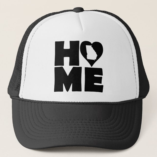 Georgia Zuhause Heart Staat Ball Cap Trucker Hat Truckerkappe (Vorderseite)