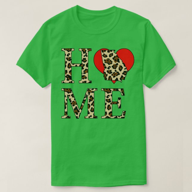 Georgia Zuhause Leopard Print T-Shirt (Design vorne)