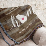 Georgia Zuhause Staat Personalisierte Holzsicht Decke<br><div class="desc">Zeigen Sie Zuhause-Staatsstolz mit diesem niedlichen rustikalen Imitat Holzplankendecke mit "Zuhause" in weißer Kalligrafie-Schrift, die mit einer Silhouette des Staat von Georgia für den Buchstaben "O" stehend ist. Eine rosa Herzillustrierung in der Staat-Karte vervollständigt das Design; Sie können die Herzposition in Ihrer Zuhause-Stadt ändern, indem Sie das Design-Tool öffnen und...</div>