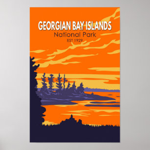 Georgian Bay Islands National Park Kanada Vintag Poster