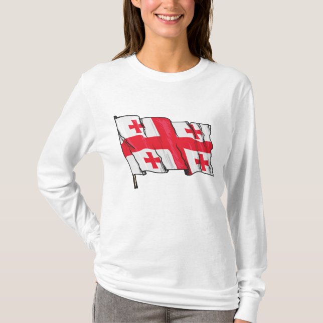 Georgian Flag Red and White Cross T-Shirt (Vorderseite)
