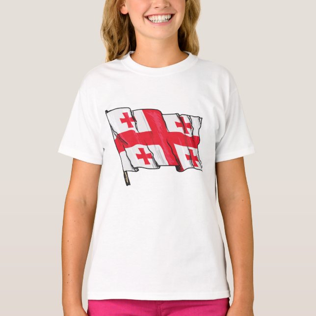 Georgian Flag Red and White Cross T-Shirt (Vorderseite)