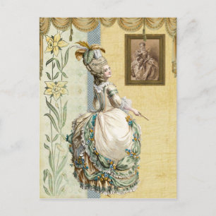 Georgian Lady beim Betrachten von Boucher Postkarte