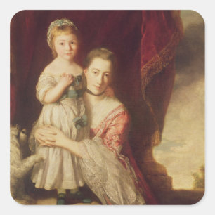 Georgiana, Countess Spencer mit Lady Quadratischer Aufkleber