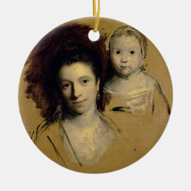 Georgiana, Gräfin Spencer und ihre Tochter-Dame Keramik Ornament (Vorne)