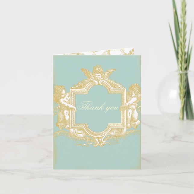 Georgiana (Marie Antoinette Blau) WeddingThank Sie Dankeskarte (Vorderseite)