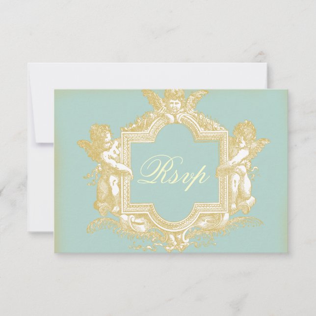 Georgiana (Marie Antoinette Blue) UAWG RSVP Karte (Vorderseite)