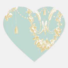 Georgiana (Marie Antoinette Blue) Umschlag Aufkleb Herz-Aufkleber