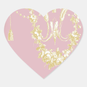 Georgiana (Pfingstrosen-Pink) Herz-Aufkleber