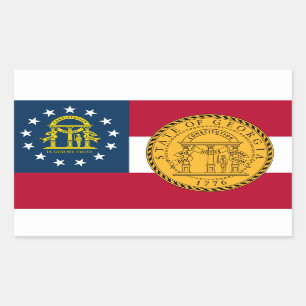 Georgianische Flagge & Siegel, georgische Flagge Rechteckiger Aufkleber