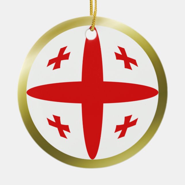 Georgianische Flaggenzierung Keramikornament (Vorne)