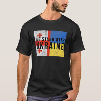 Georgianische ukrainische Flaggenländer T-Shirt