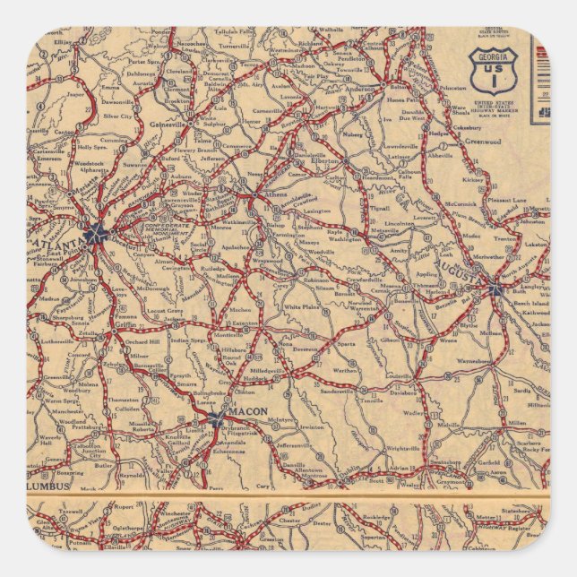 Georgien 8 quadratischer aufkleber (Vorderseite)