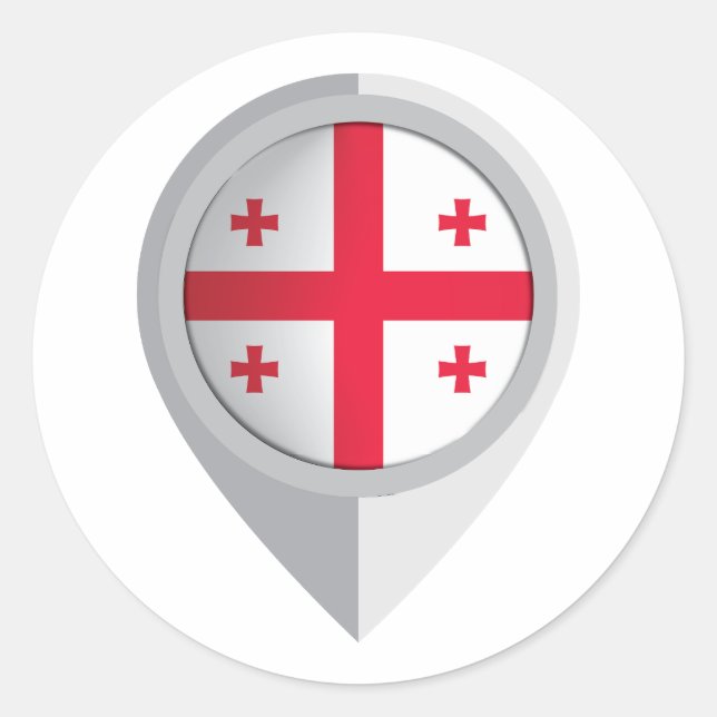 Georgien Button Location Flag Runder Aufkleber (Vorderseite)