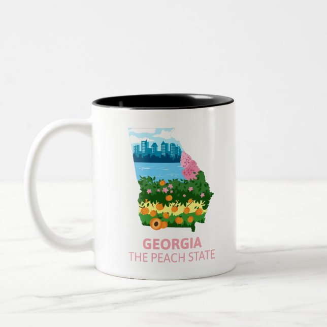 Georgien Der Pfirsichel-Staat Zweifarbige Tasse (Links)