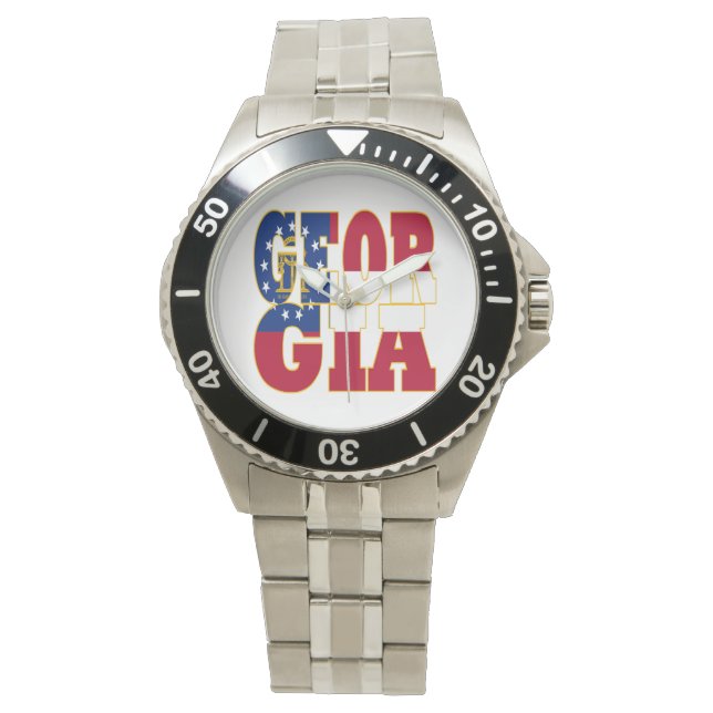Georgien - Flaggenstaat Armbanduhr (Vorderseite)