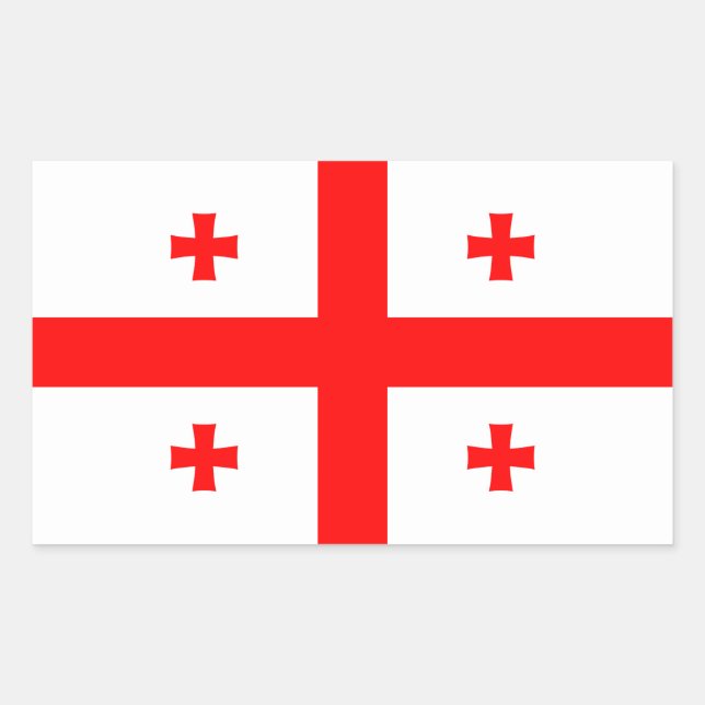 Georgien - georgische Flagge Rechteckiger Aufkleber (Vorderseite)