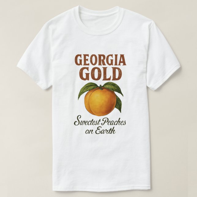 Georgien Gold süßeste Pfirsiche der Erde T-Shirt (Design vorne)