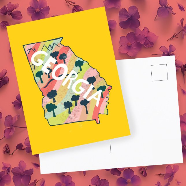 Georgien Illustrierte Karte (Georgia Illustrated Map Postcard
)