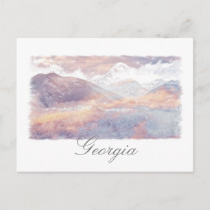 Georgien Kazbegi Architektur Natur Postkarte