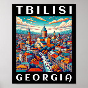 Georgien Reise und Tbilisi Poster