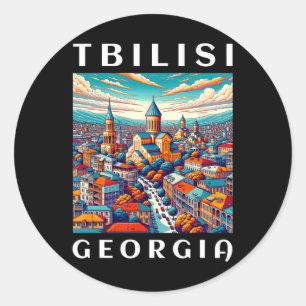 Georgien Reise und Tiflis  Runder Aufkleber
