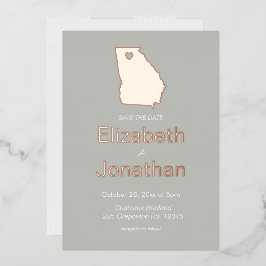 Georgien Staat Karte Save the Date Rose Gold