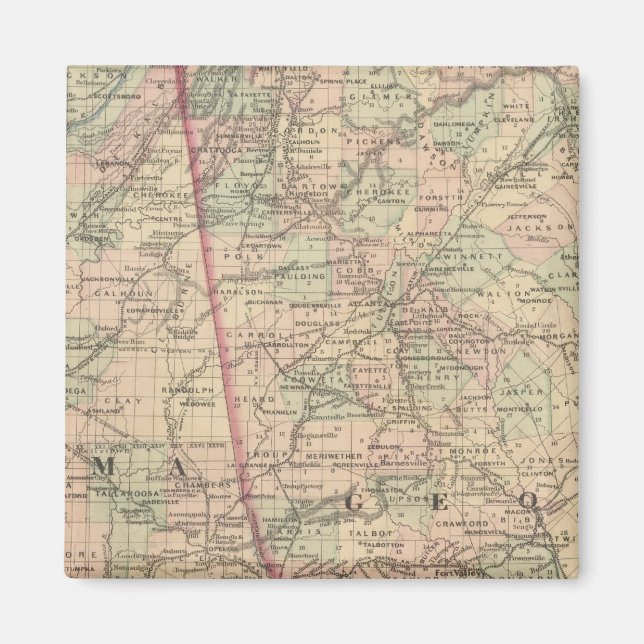 Georgien und Alabama Magnet (Vorne)